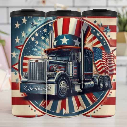 Patriotic Truck Uncle Sam Pet Thermosbeker