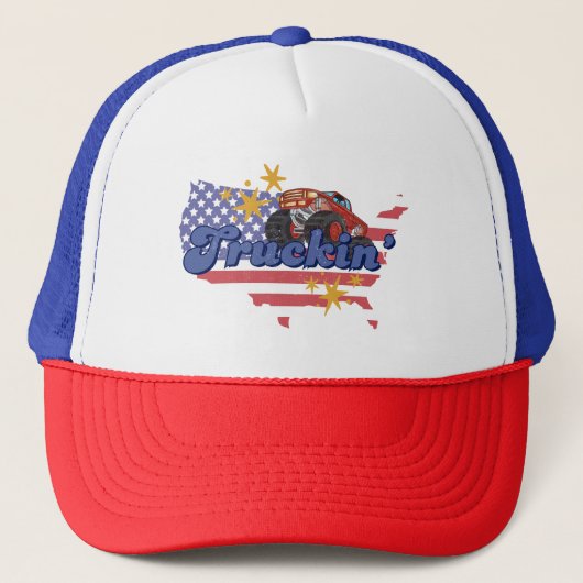 Patriotic Truckin' Trucker Pet (Voorkant)