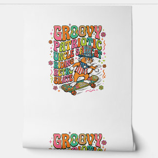 Patriotic Uncle Sam Cat Retro Typography T-Shirt ( Behang