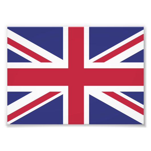 Patriotic United Kingdom Flag Foto Afdruk (Voorkant)