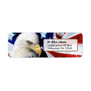 Patriotic United States Bald Eagle Etiket