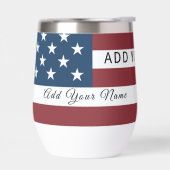 Patriotic US Flag Custom Text Name (Gauche)