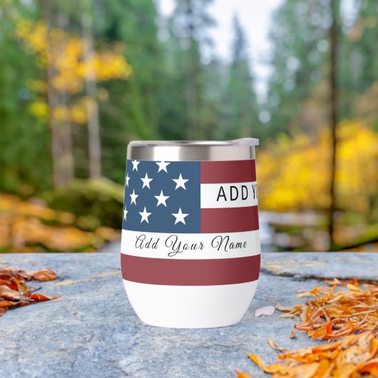 Patriotic US Flag Custom Text Name (Extérieur)