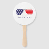 Patriotic USA Aviator Zonnebril Voeg eigen tekst t Handwaaier (Voorkant)