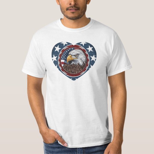 Patriotic USA Bald Eagle T-shirt (Voorkant)