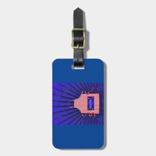 Patriotic USA Chef Rood Wit Blauw BBQ Koken Bagagelabel (Voorkant verticaal)