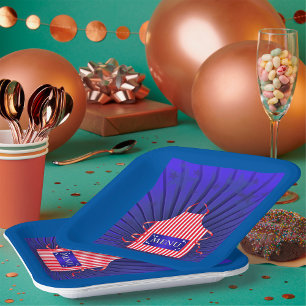 Patriotic USA Chef Rood Wit Blauw BBQ Koken Papieren Bordje