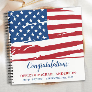 Patriotic USA Drapeau Police Retraite Livre d'invi