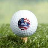 Patriotic USA Flag Golf Ball Macro | American Flag Golfballen (Insitu Shirt)