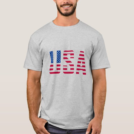 "Patriotic USA Flag T-Shirt Design". (Devant)