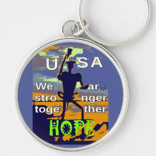 Patriotic USA Hope Graphic Sleutelhanger