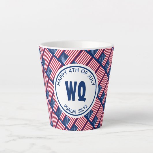 Patriotic USA | Vrolijk op 4 juli | Amerikaanse vl Latte Mok (Voorkant)