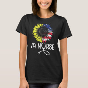 Patriotic Va Nurse Veterans Affairs American Flag T-shirt