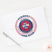 Patriotic Vermont Circle Design Sticker (Envelop)