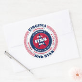 Patriotic Virginia Circle Design Sticker (Envelop)