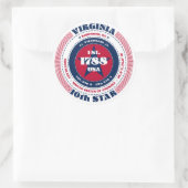 Patriotic Virginia Circle Design Sticker (Tas)