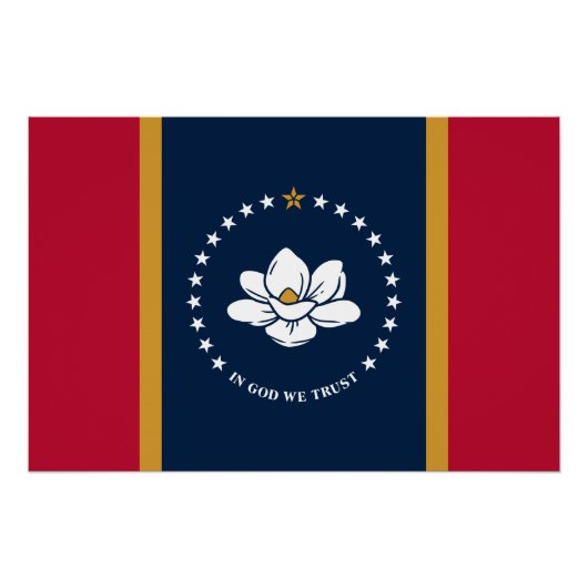 Patriotic wall poster with Flag of Mississippi  (Devant)
