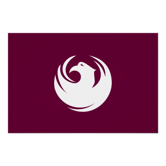 Patriotic wall poster with Flag of Phoenix City Perfect Poster (Voorkant)