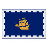 Patriotic wall poster with Flag of Quebec City (Devant)