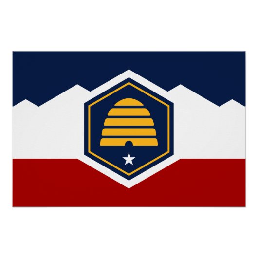 Patriotic wall poster with Flag of Utah, USA Perfect Poster (Voorkant)