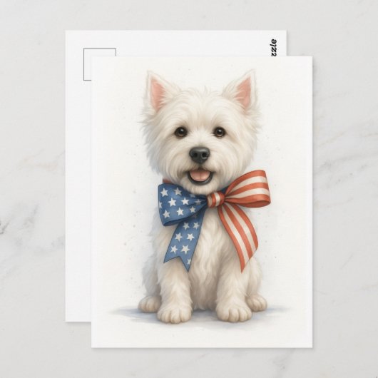 Patriotic Westie Briefkaart (Voorkant / Achterkant)