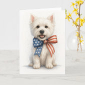 Patriotic Westie Kaart (Gele Bloem)