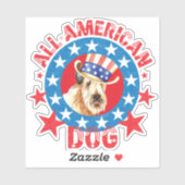Patriotic Wheaten Vinyl Sticker (Vel)