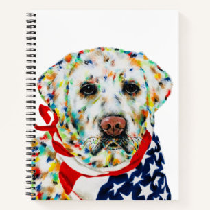 Patriotic White Labrador Notitieboek 8,5 x 11 inch