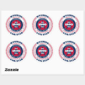 Patriotic Wyoming Circle Design Sticker (Vel)