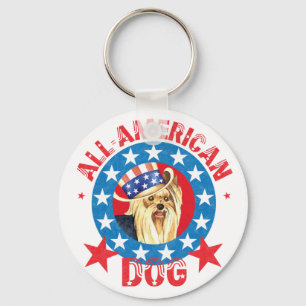 Patriotic Yorkie Sleutelhanger