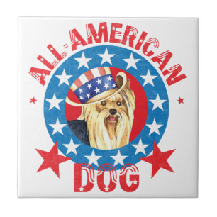 Patriotic Yorkie Tegeltje