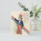 Patriotic Young Oom Sam op 4 juli Feestdagenkaart (Staand voorkant)