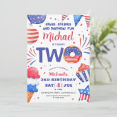 Patriotique 4 juillet Boy 2e Invitation anniversai (Debout devant)