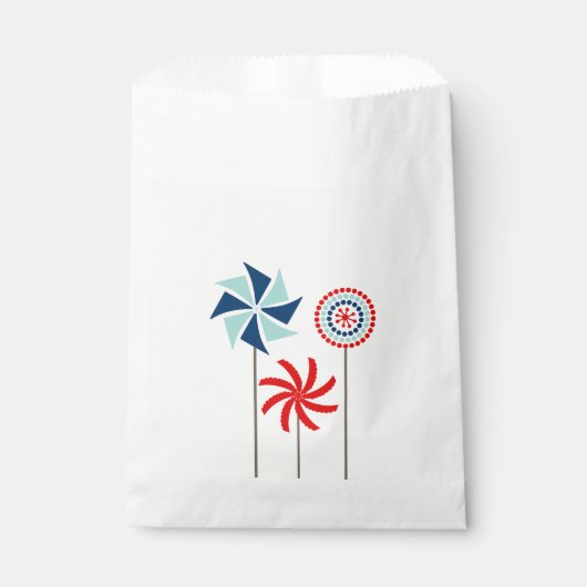 Patriotique 4 Juillet Pinwheel Favoriser les sacs (Devant)