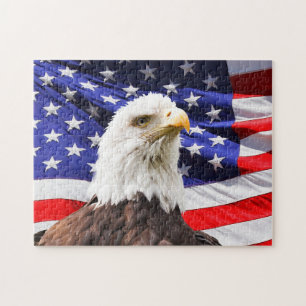PATRIOTIQUE AMÉRICAIN FLAG EAGLE JIGSAW PUZZLE