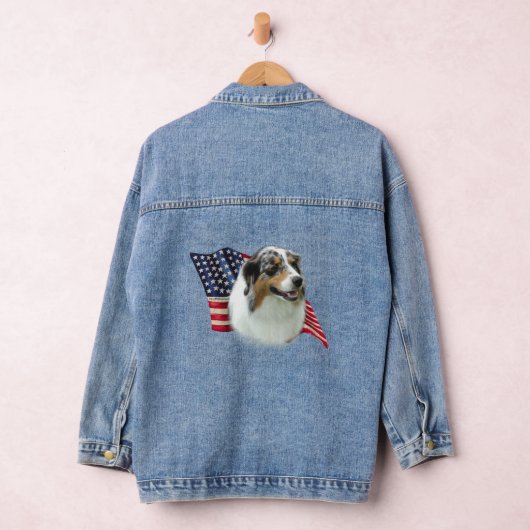 Patriotique Australian Shepherd Denim Jacket (Hangar)