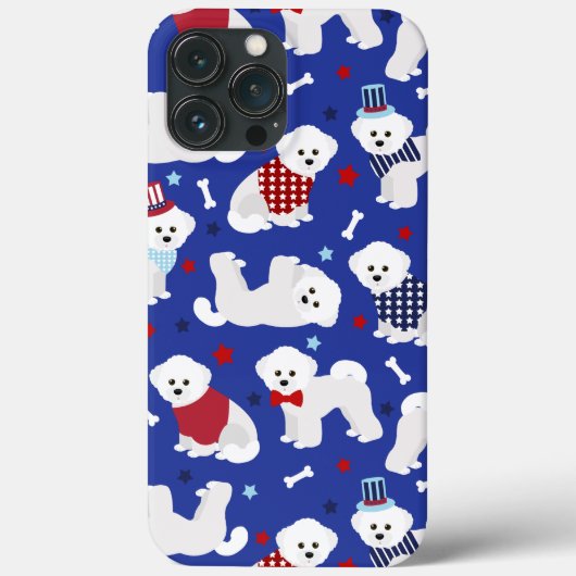 Patriotique Bichon Frise Coque-Mate coque iphone (Verso)
