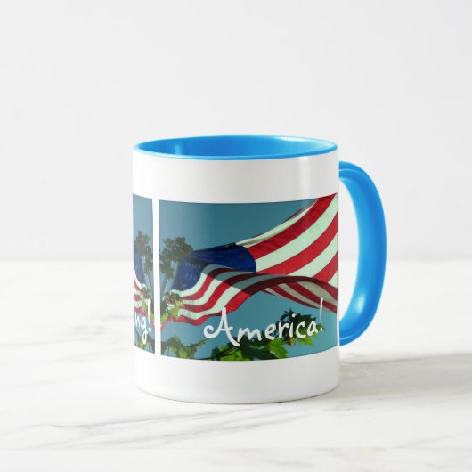 Patriotique Bonjour Amérique Beverage Mug (Devant droit)