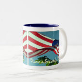 Patriotique Bonjour Amérique Beverage Mug (Devant droit)