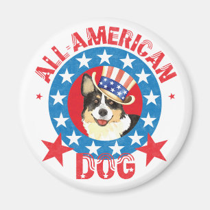 Patriotique Cardigan Welsh Corgi Magnet