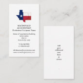 Patriotique | DRAPEAU TEXAS | Carte de visite phot (Devant / Derrière)