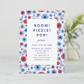 Patriotique Fireworks 4 juillet Invitation Post Po (Debout devant)