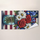 Patriotique, floral en détresse (Serviette de bain)