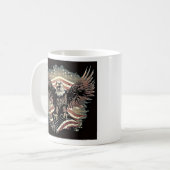 Patriotique Flying Bald Eagle USA Drapeau Mug (Devant gauche)