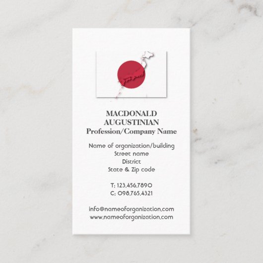 Patriotique | JAPON FLAG | Carte de visite photo (Devant)