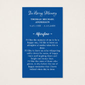 Patriotique Memorial Funeral Prayer Card USA Drape (Dos)