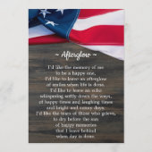 Patriotique Memorial Photo Funérailles Carte de pr (Dos)