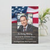 Patriotique Memorial Photo Funérailles Carte de pr (Debout devant)