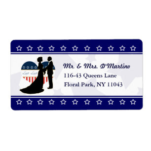 Patriotique Militaire Amour Coeur Étiquette d'expé