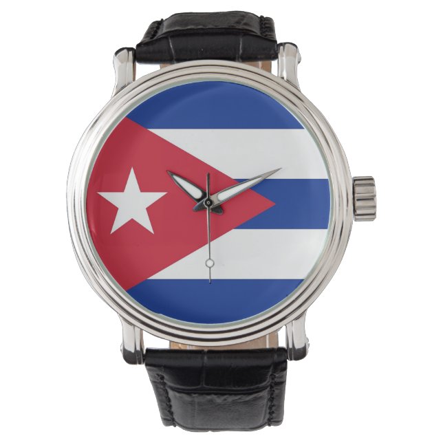 Patriotique, montre spéciale avec Drapeau de Cuba (devant)